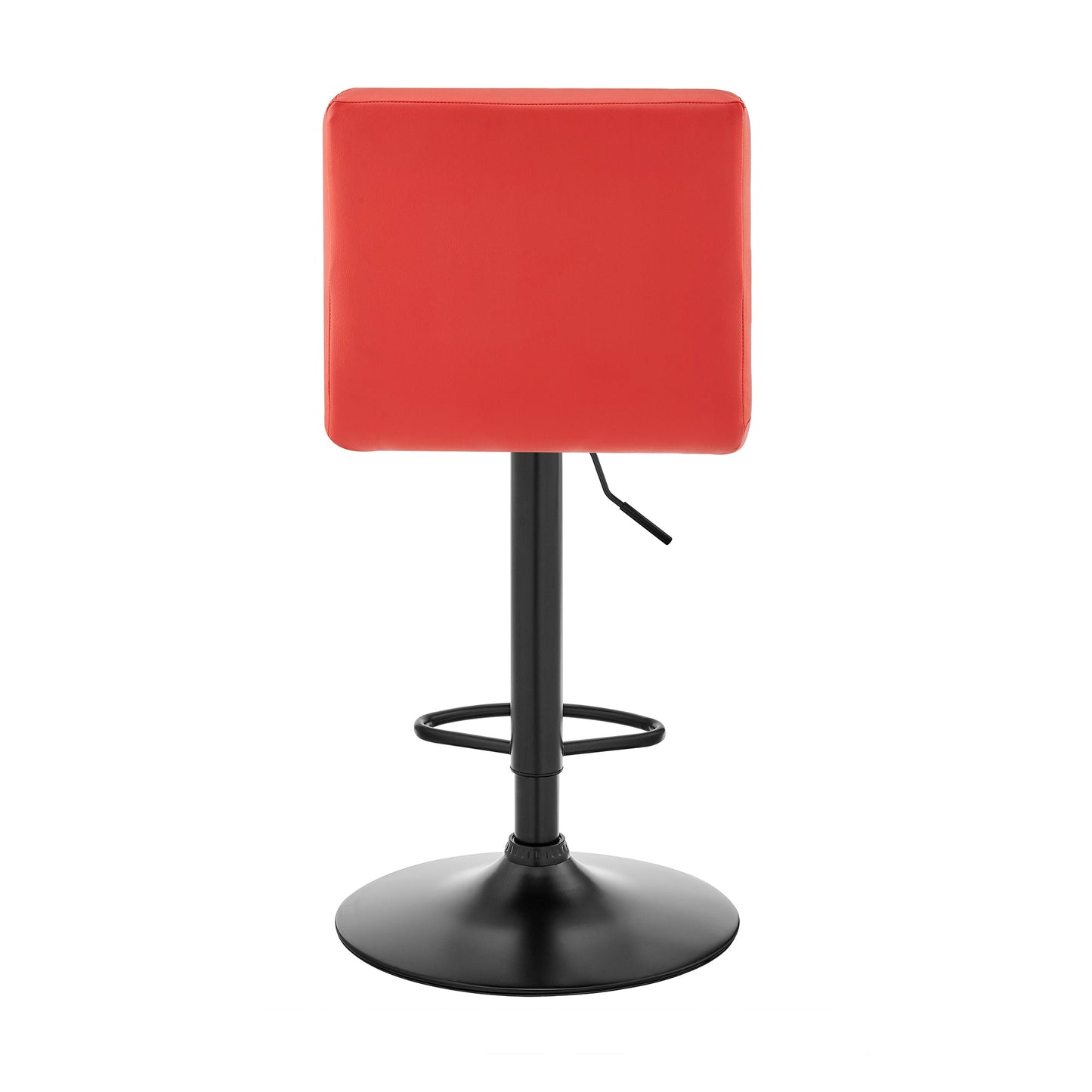 Duval Adjustable Red Faux Leather Swivel Bar Stool