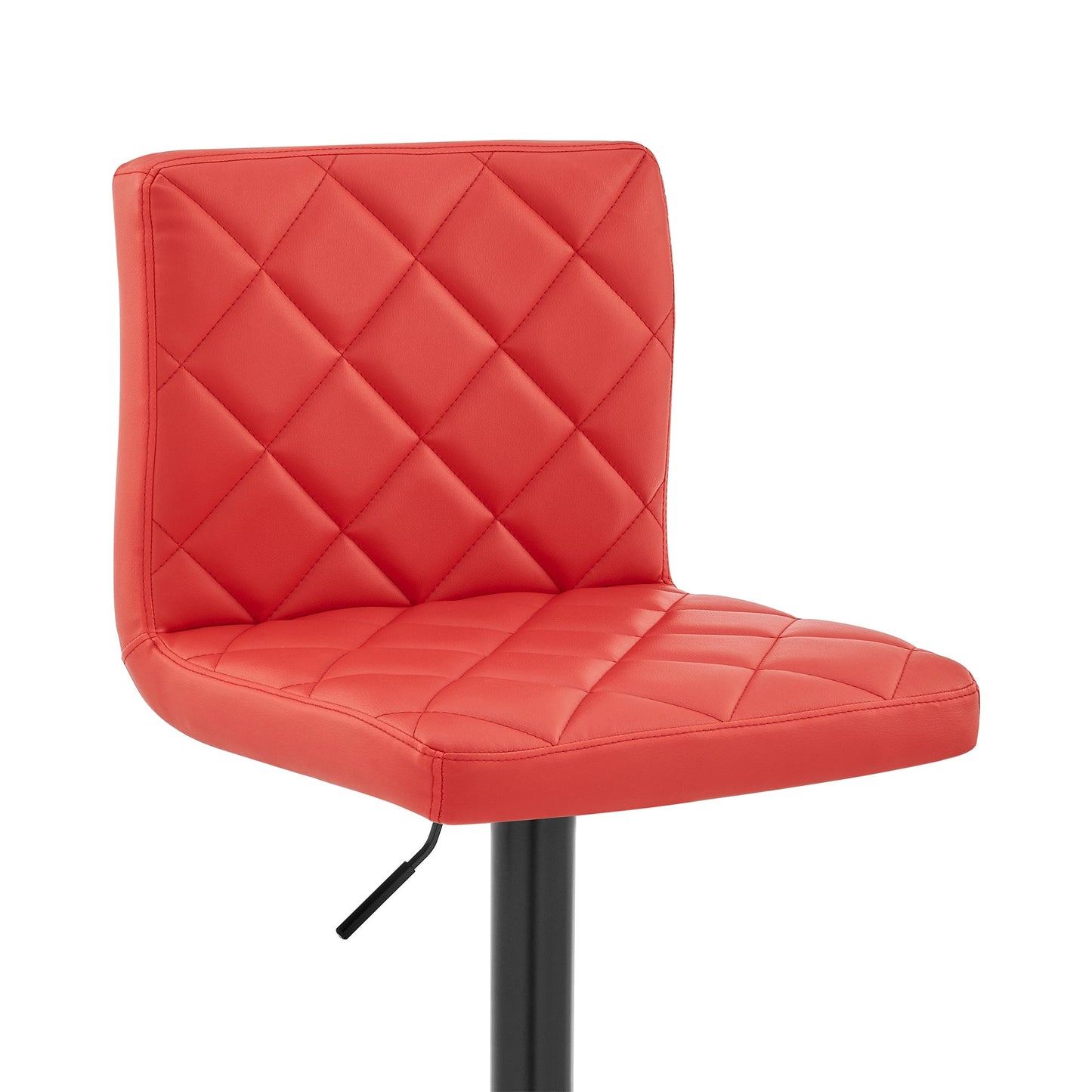 Duval Adjustable Red Faux Leather Swivel Bar Stool