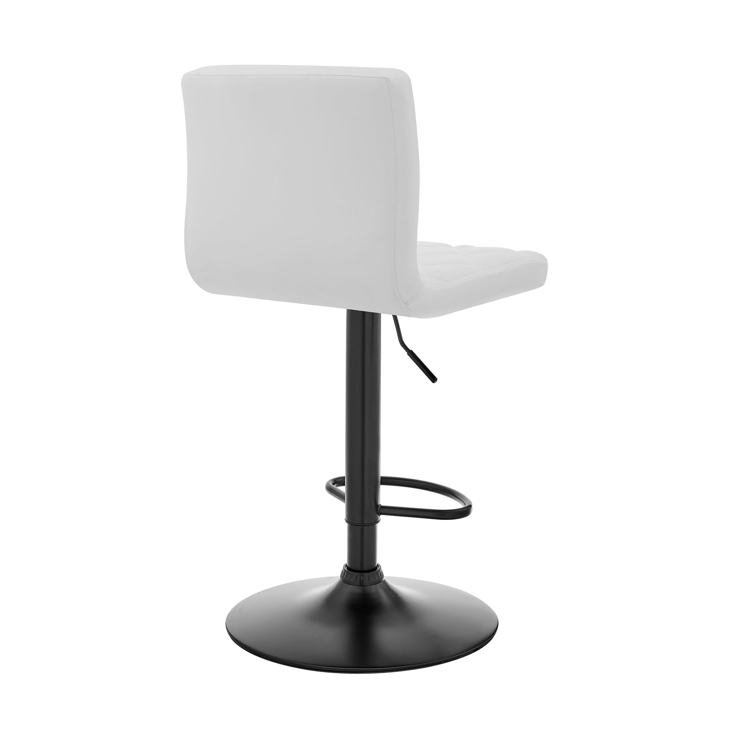 Duval Adjustable White Faux Leather Swivel Bar Stool