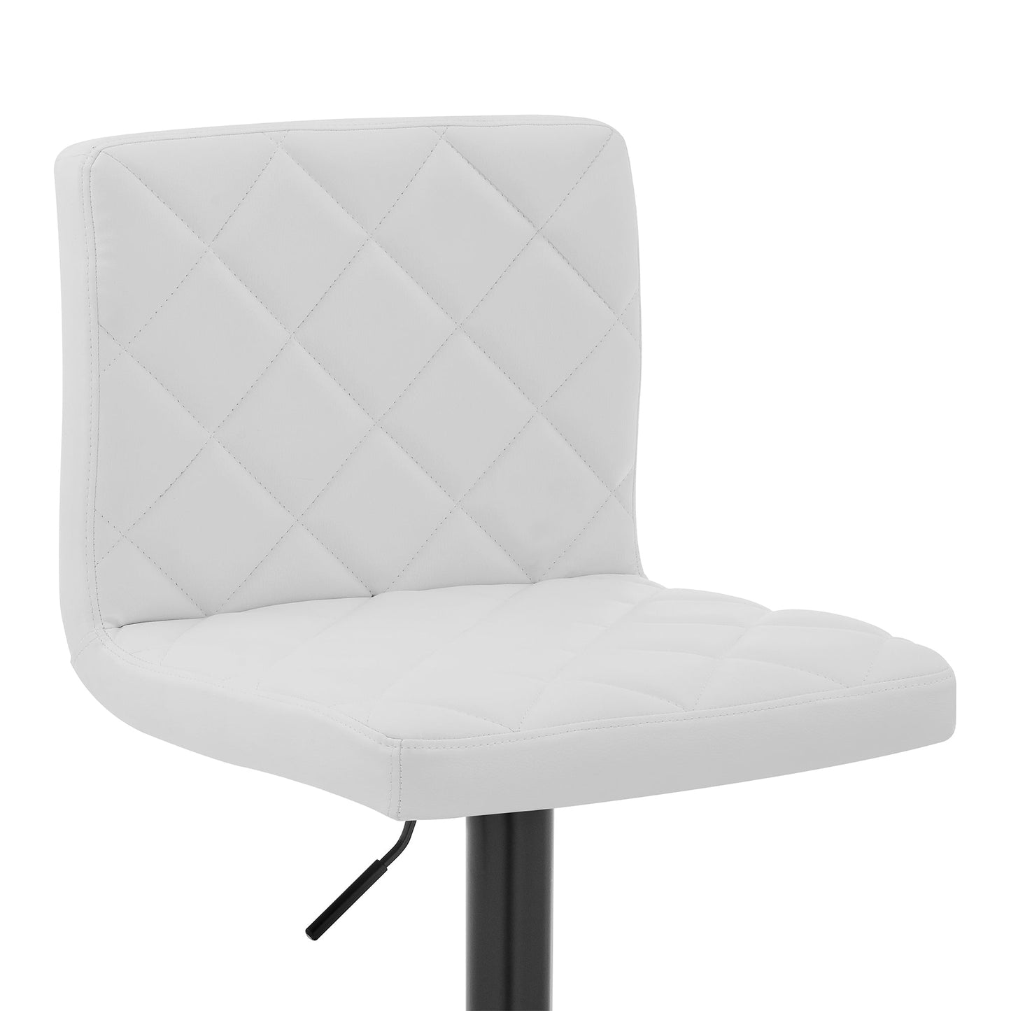 Duval Adjustable White Faux Leather Swivel Bar Stool