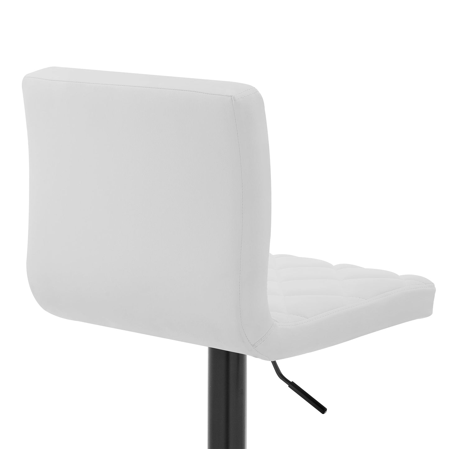 Duval Adjustable White Faux Leather Swivel Bar Stool