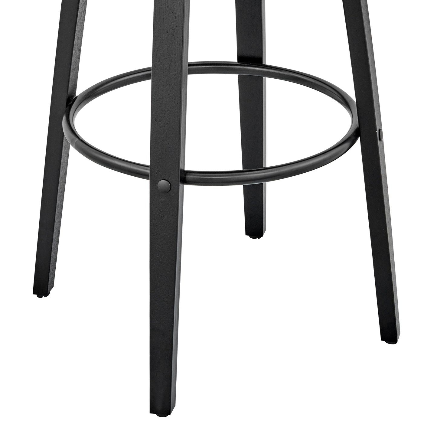 Daxton 30" Gray Faux Leather and Black Wood Bar Stool