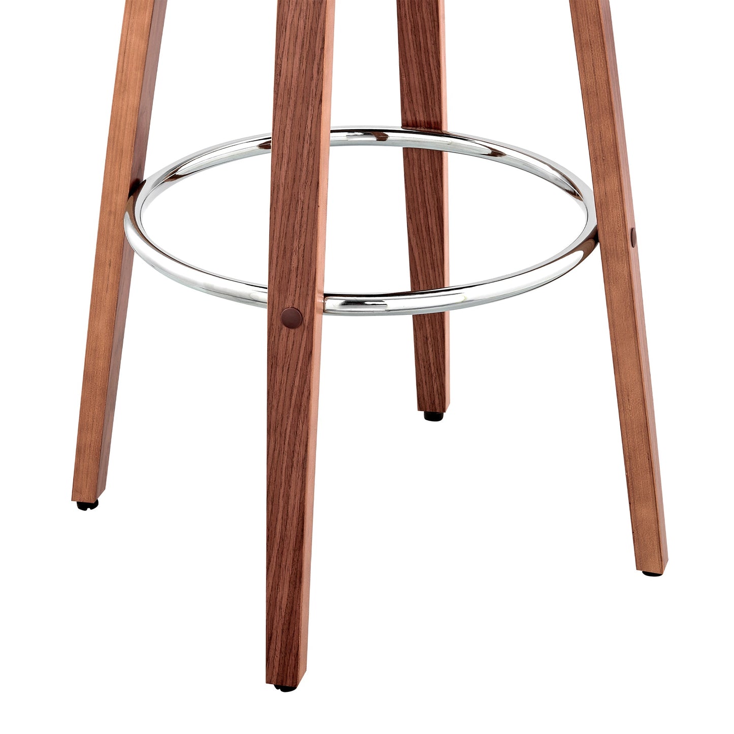 Daxton 26" Cream Faux Leather and Walnut Wood Bar Stool