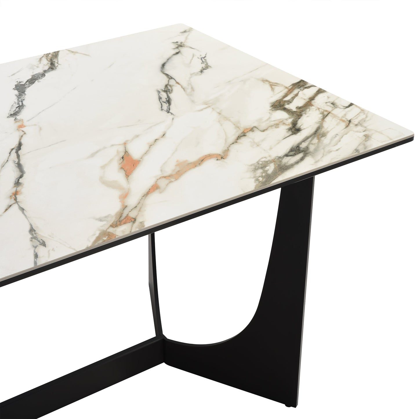 Esme Dining Table in Stone and Metal