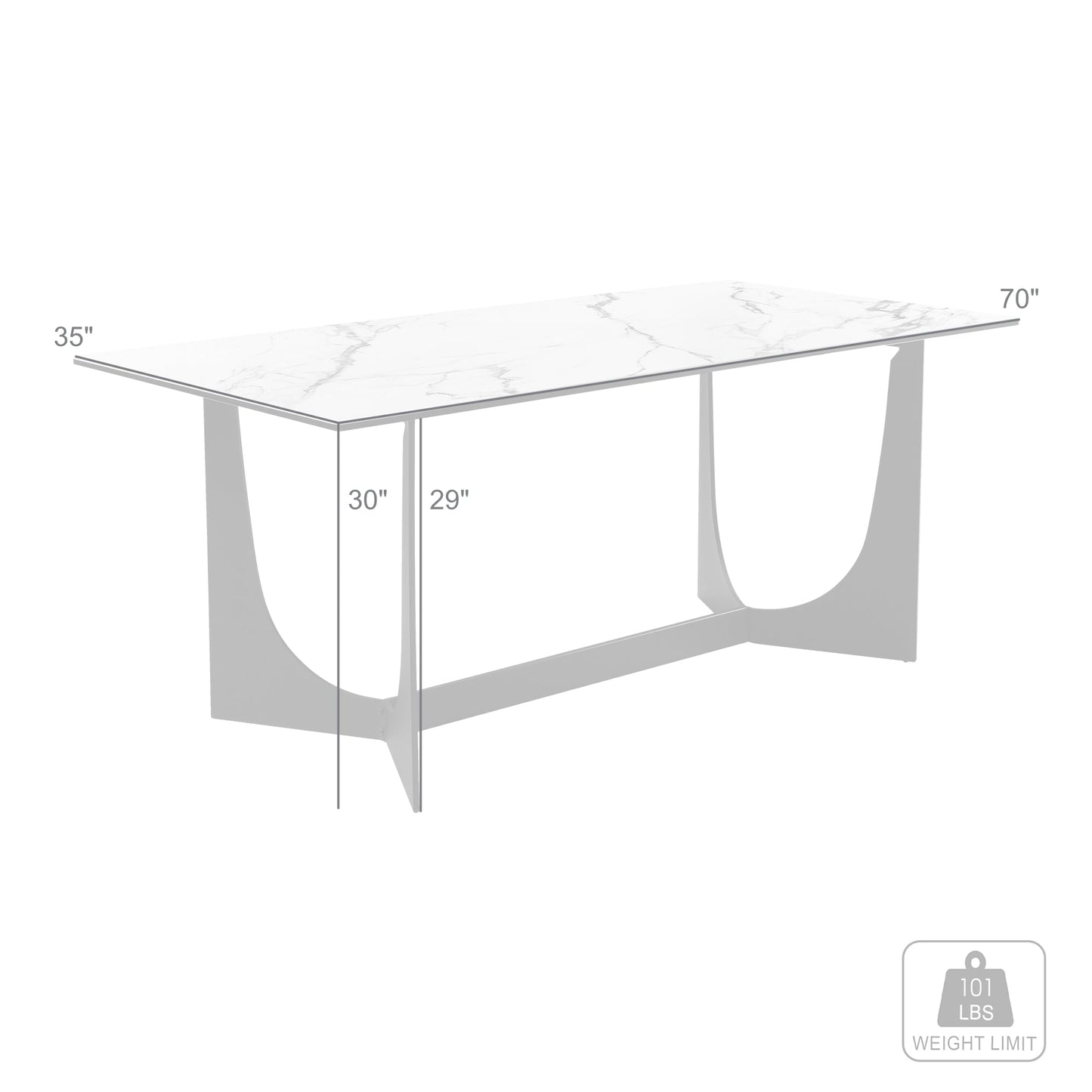 Esme Dining Table in Stone and Metal