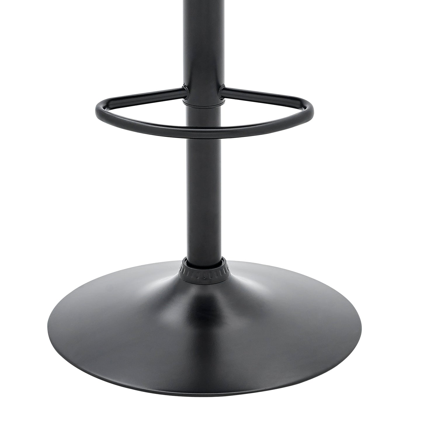 Etienne Adjustable Swivel Gray Faux Leather and Black Metal Bar Stool