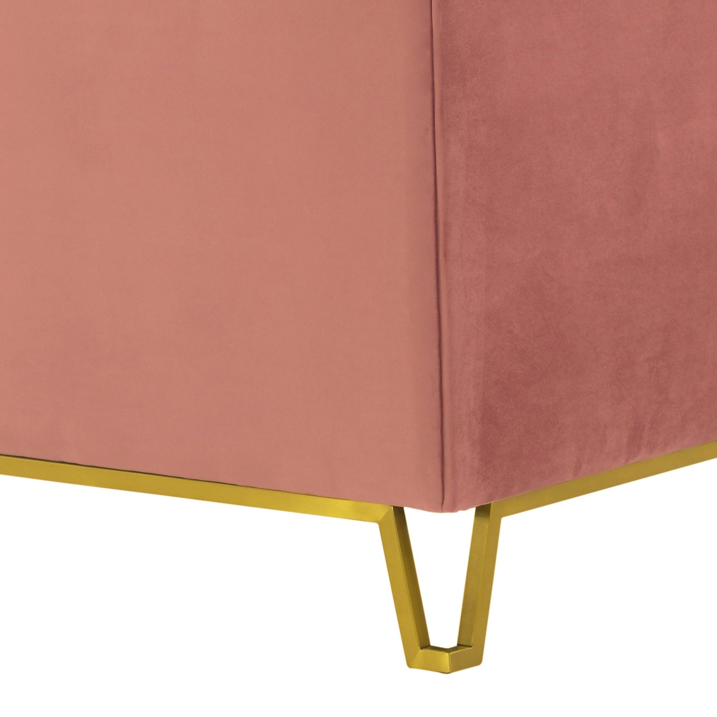 Everest Blush Fabric Upholstered Sofa Accent Chair with Brushed Gold Legs