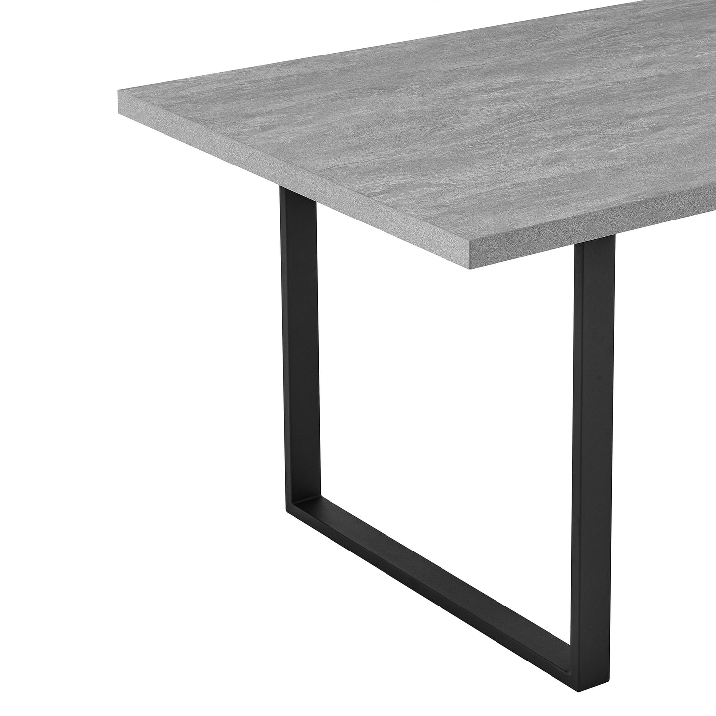 Fenton Dining Table with Gray Top and Black Base