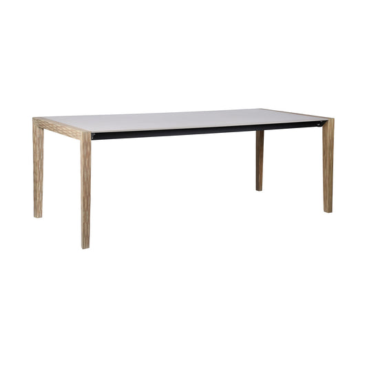 Fineline Indoor Outdoor 80" Rectangle Dining Table in Light Eucalyptus Wood and Super Stone