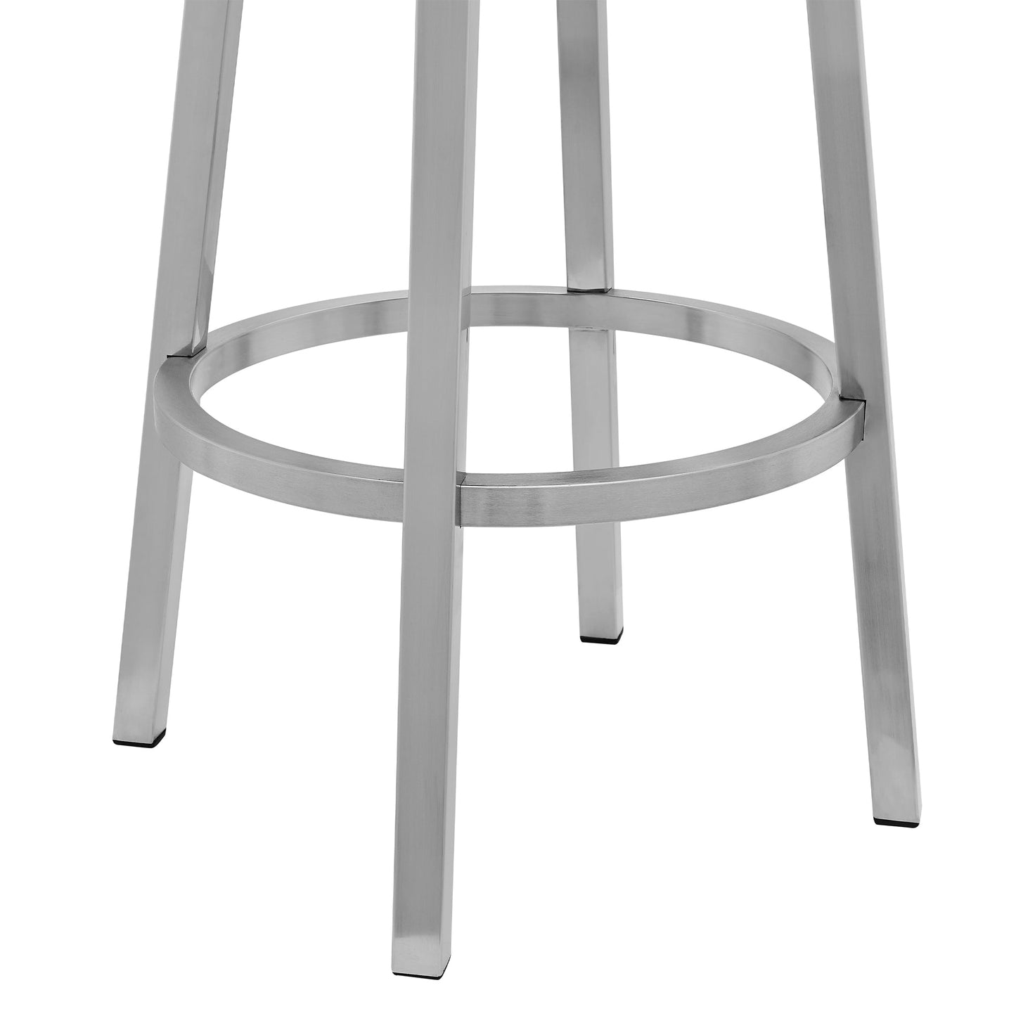 Gem 26" Swivel Modern Metal and Gray Faux Leather Bar and Counter Stool