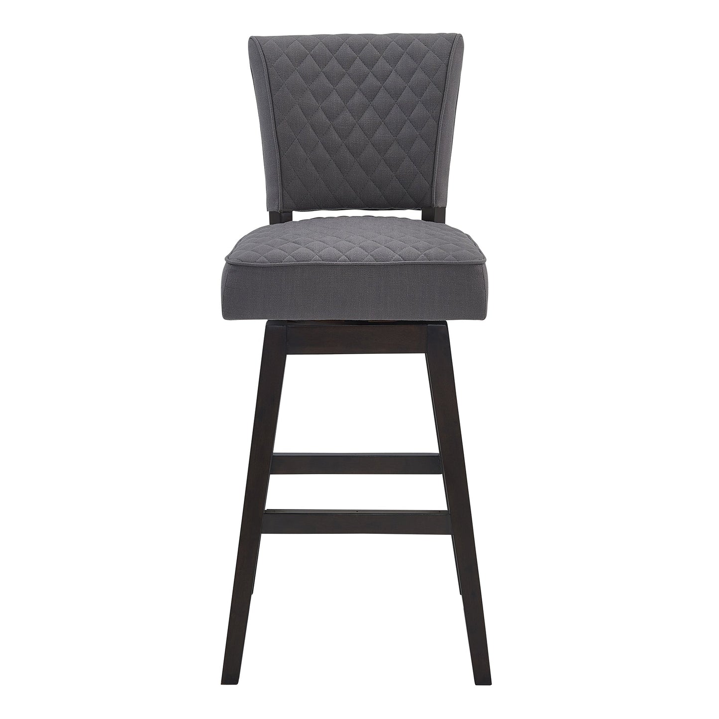 Gia 26" Counter Height Swivel Gray Fabric and Espresso Wood Bar Stool