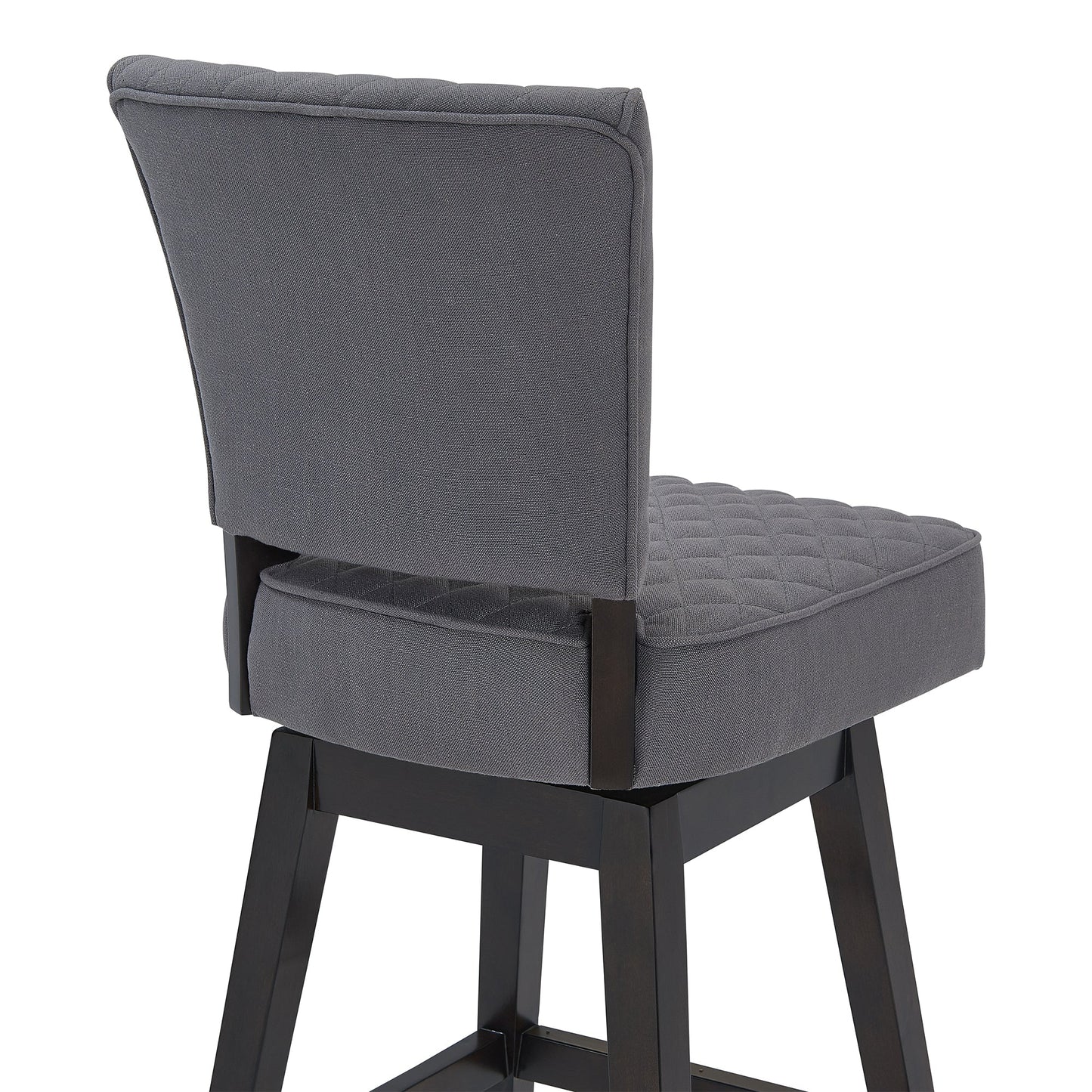 Gia 26" Counter Height Swivel Gray Fabric and Espresso Wood Bar Stool