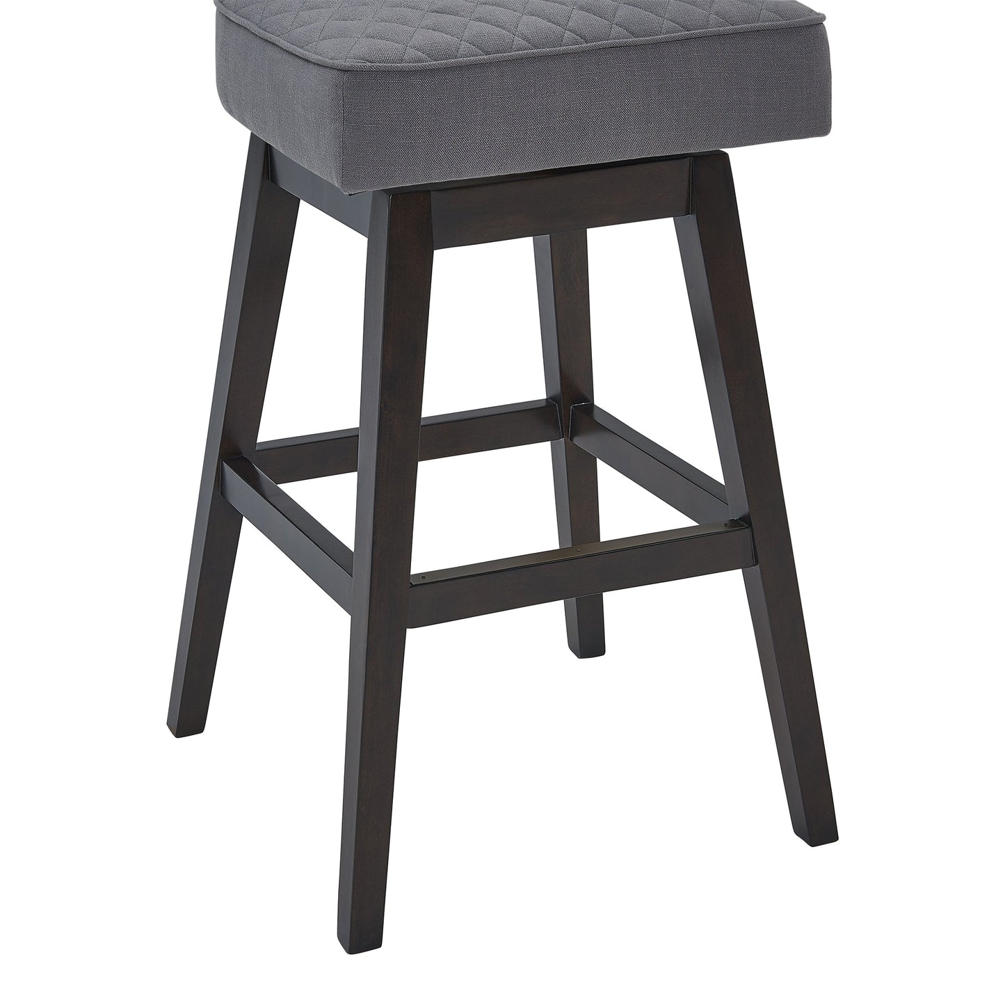 Gia 26" Counter Height Swivel Gray Fabric and Espresso Wood Bar Stool