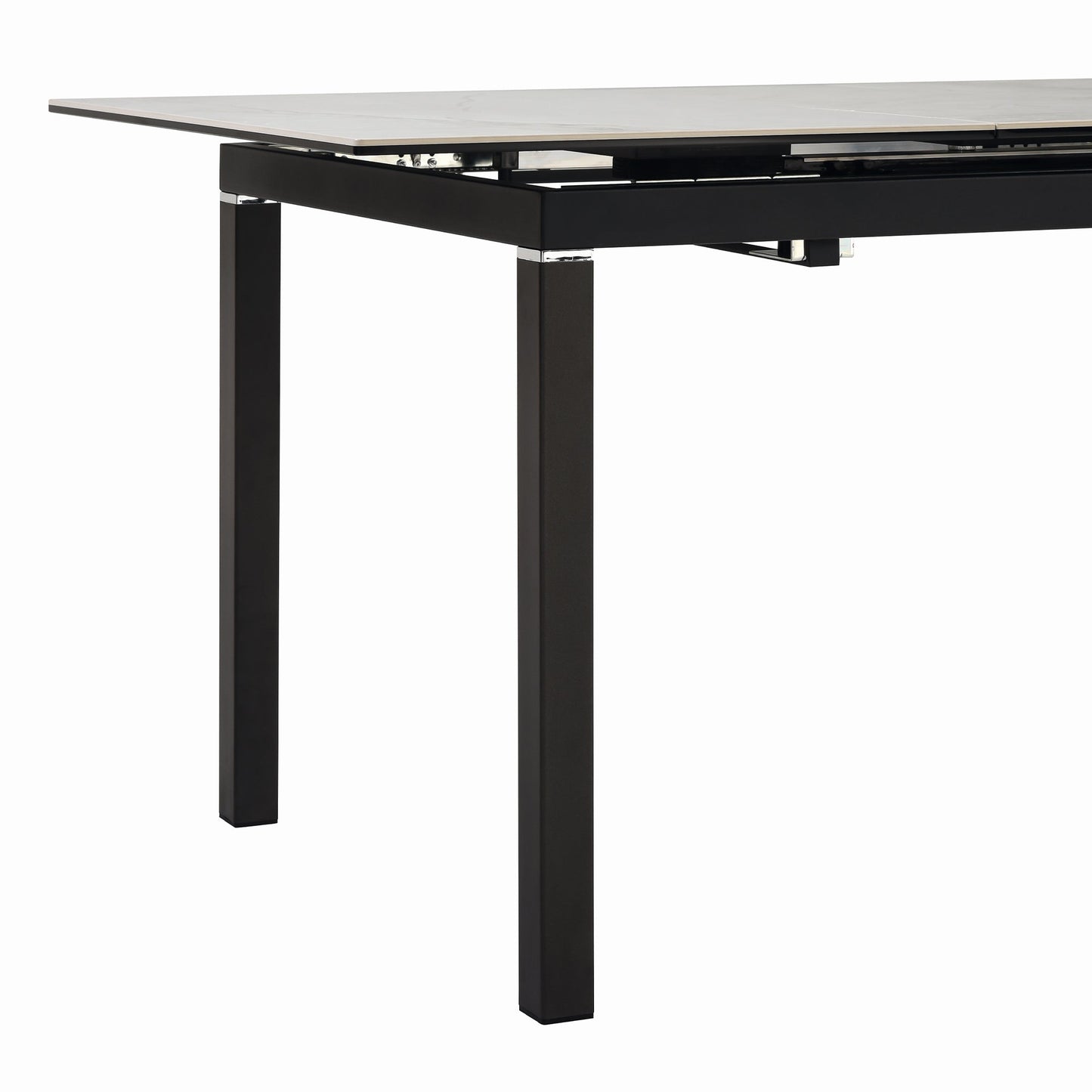 Giana Extendable Dining Table in Stone and Metal