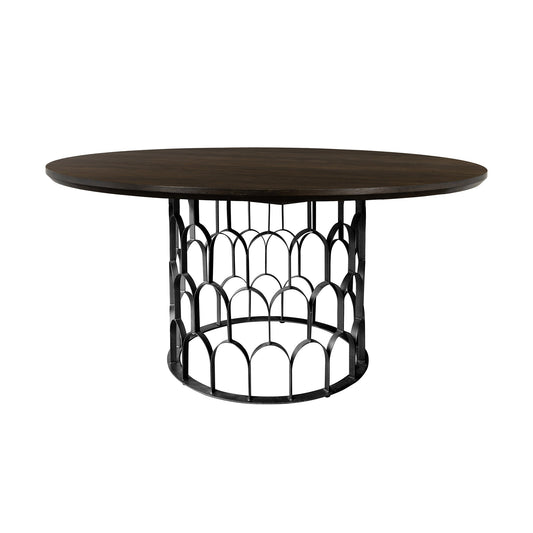 Gatsby Oak and Metal Round Dining Table