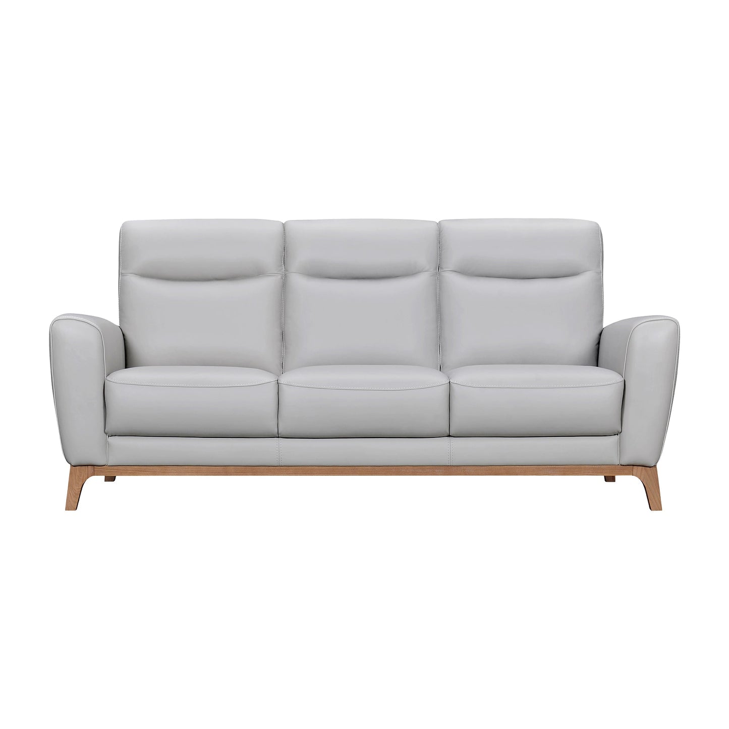 Greyson 83" Dove Gray Leather Sofa