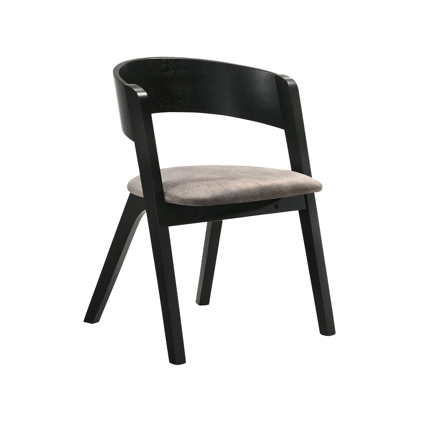 Jackie Mid-Century Upholstered Dining Chairs in Black finish - Set of 2