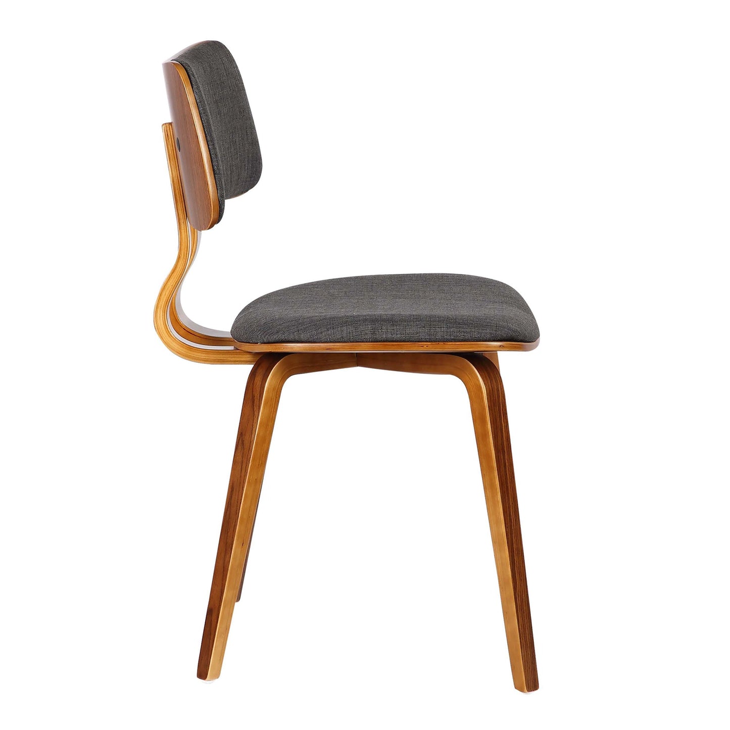 Jaguar Mid-Century Dining Chair in Walnut Wood and Charcoal Fabric