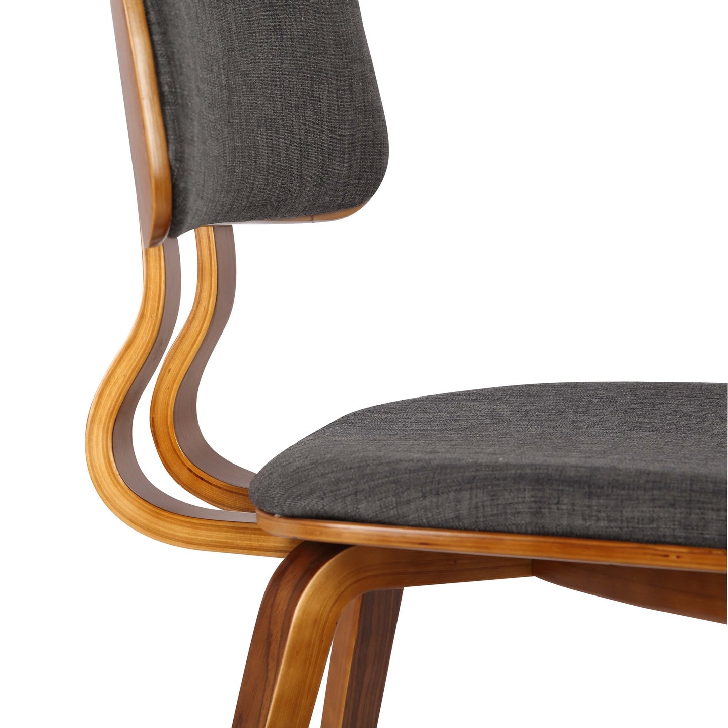 Jaguar Mid-Century Dining Chair in Walnut Wood and Charcoal Fabric