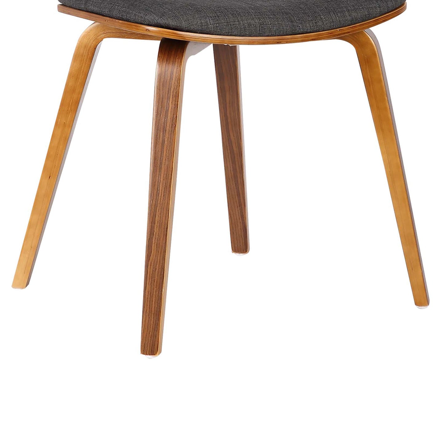 Jaguar Mid-Century Dining Chair in Walnut Wood and Charcoal Fabric