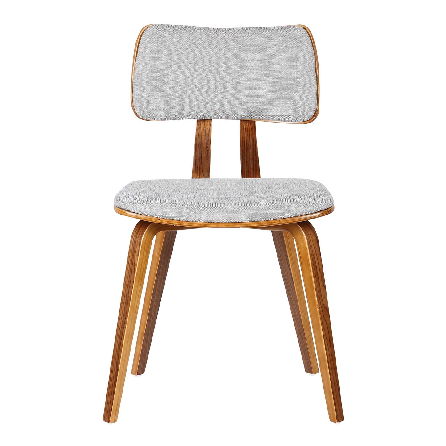 Jaguar Mid-Century Dining Chair in Walnut Wood and Gray Fabric