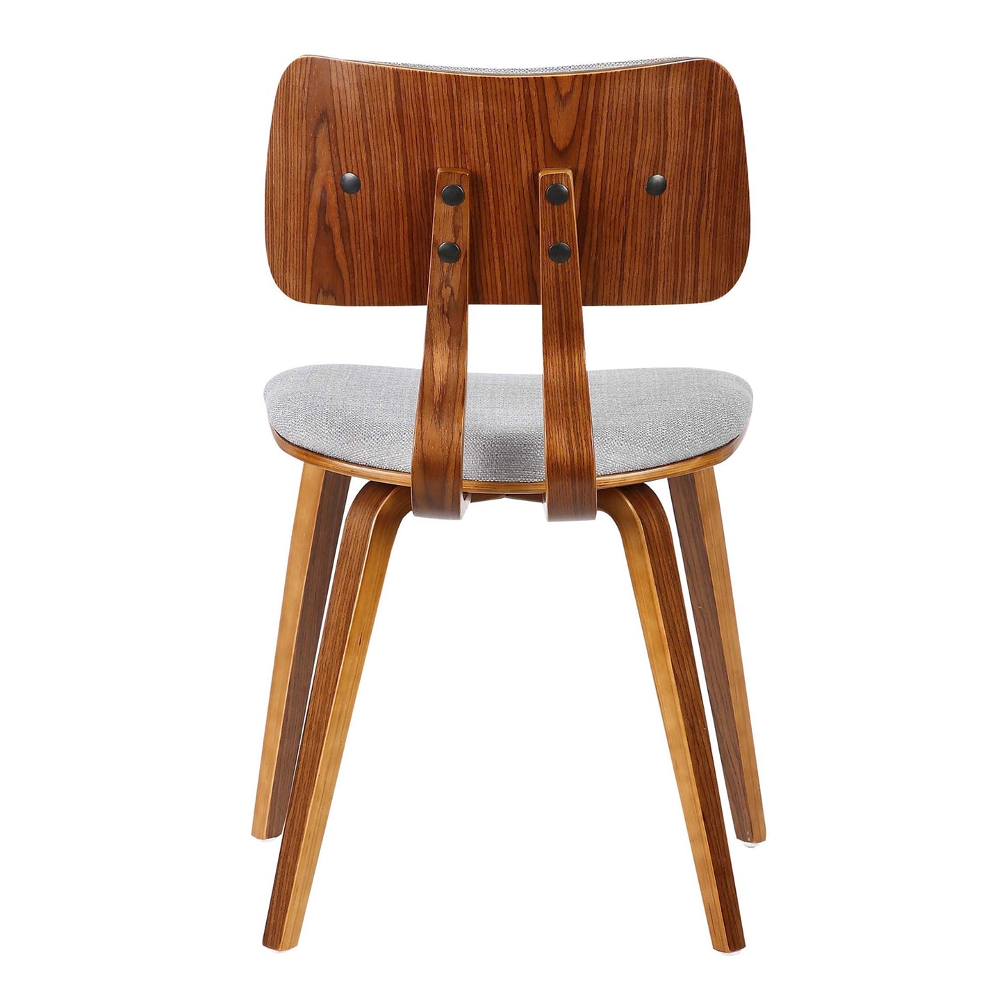 Jaguar Mid-Century Dining Chair in Walnut Wood and Gray Fabric