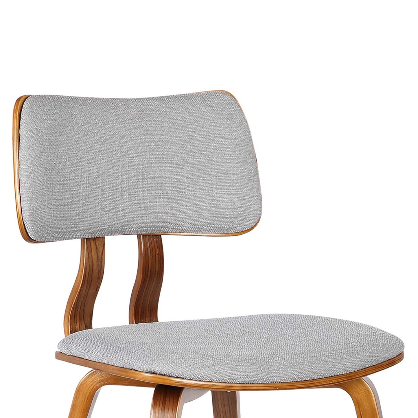 Jaguar Mid-Century Dining Chair in Walnut Wood and Gray Fabric