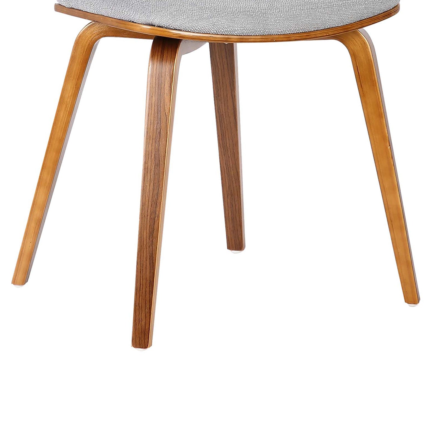 Jaguar Mid-Century Dining Chair in Walnut Wood and Gray Fabric