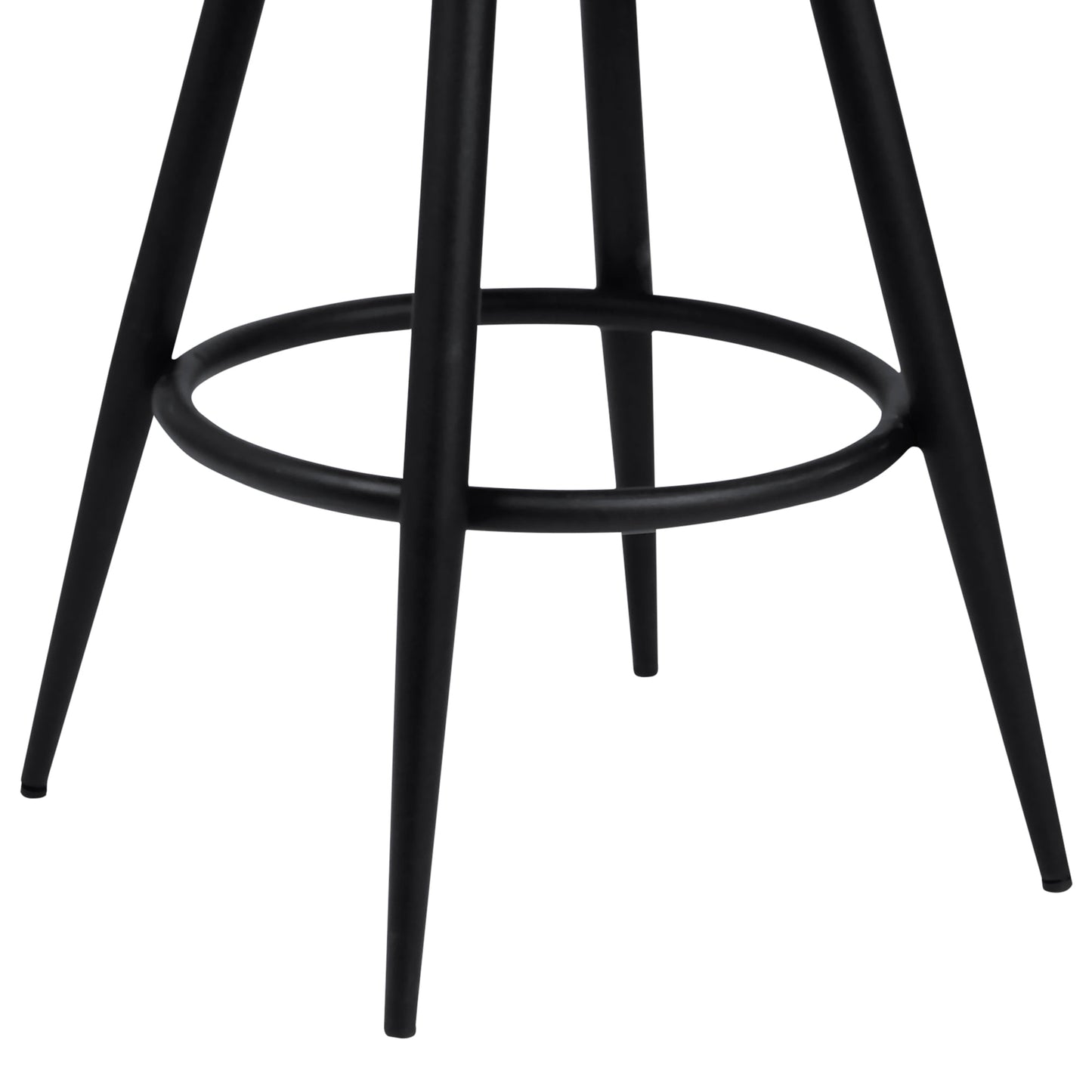 Justin 26" Counter Height Swivel Vintage Coffee Faux Leather Bar Stool with Black Metal Legs