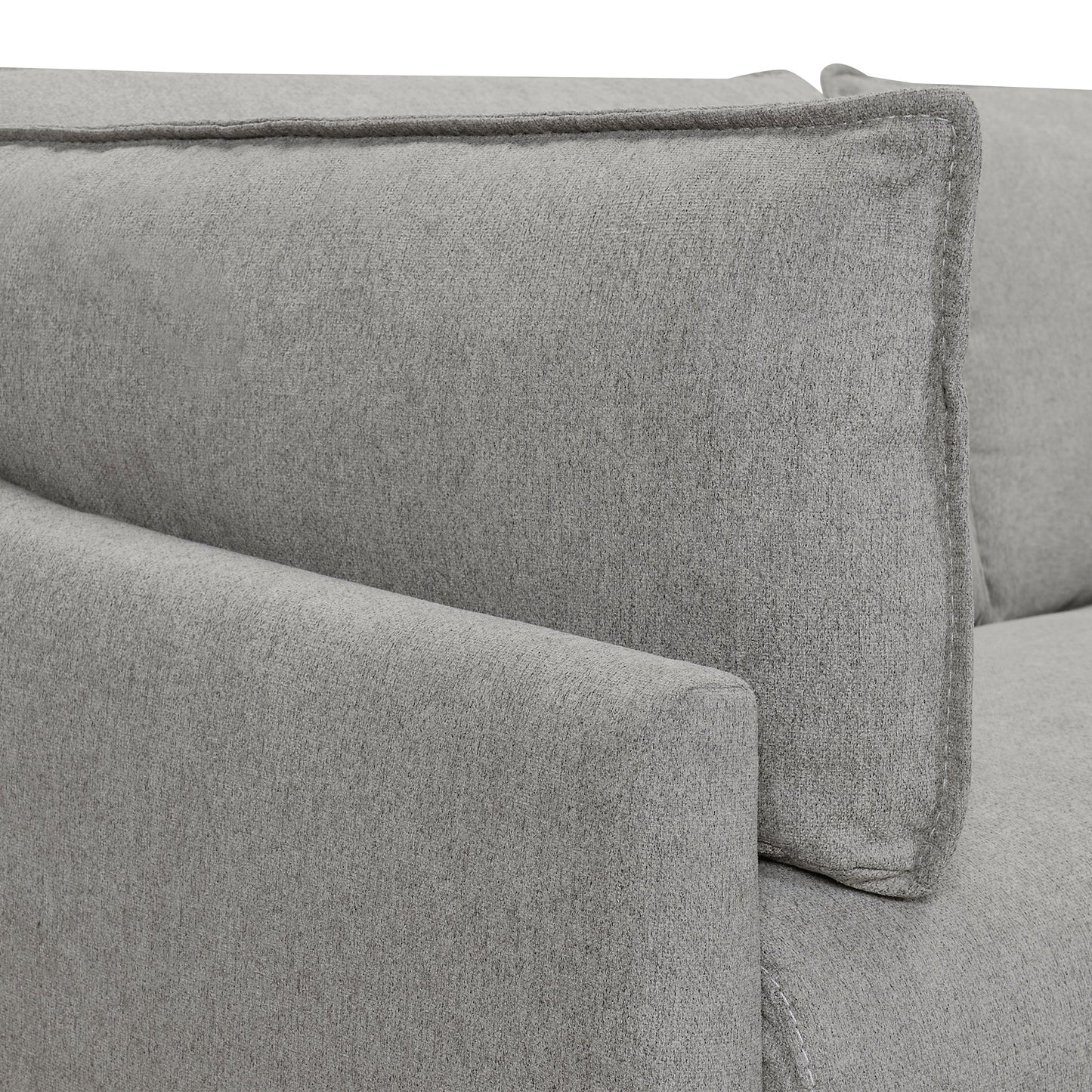 Juliett 80" Modern Gray Fabric Sofa with Power Footrest