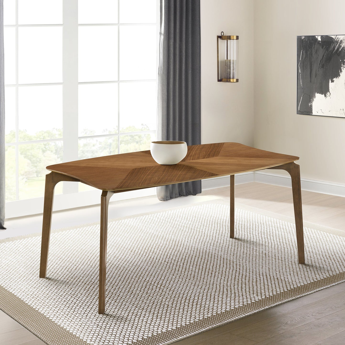 Kalia Wood Dining Table in Walnut Finish