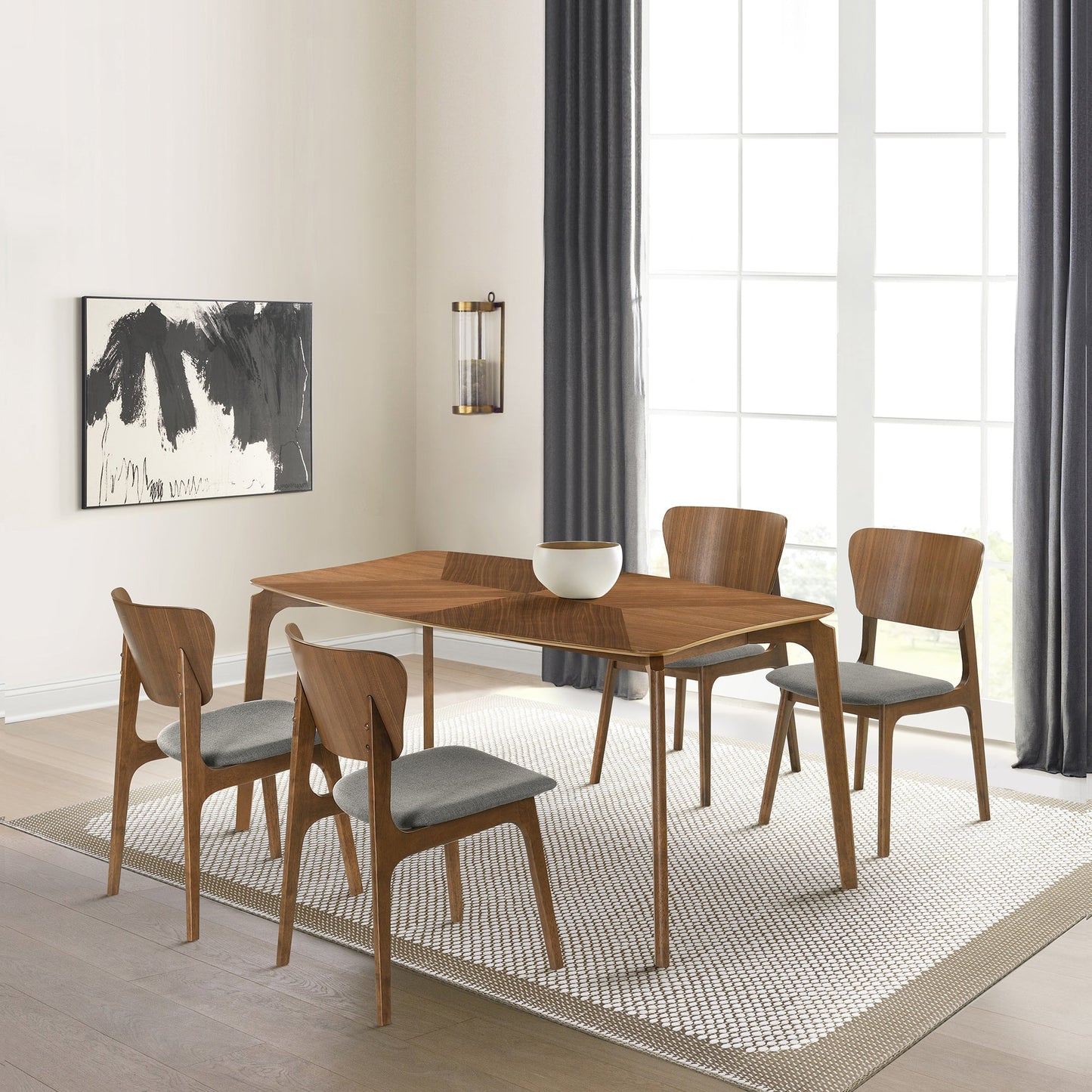 Kalia Wood Dining Table in Walnut Finish