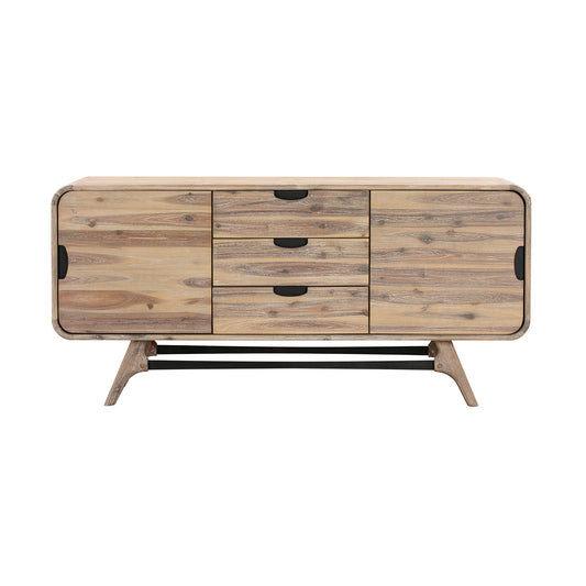 Kendra 3 Drawer Sideboard Buffet in Gray Acacia Wood