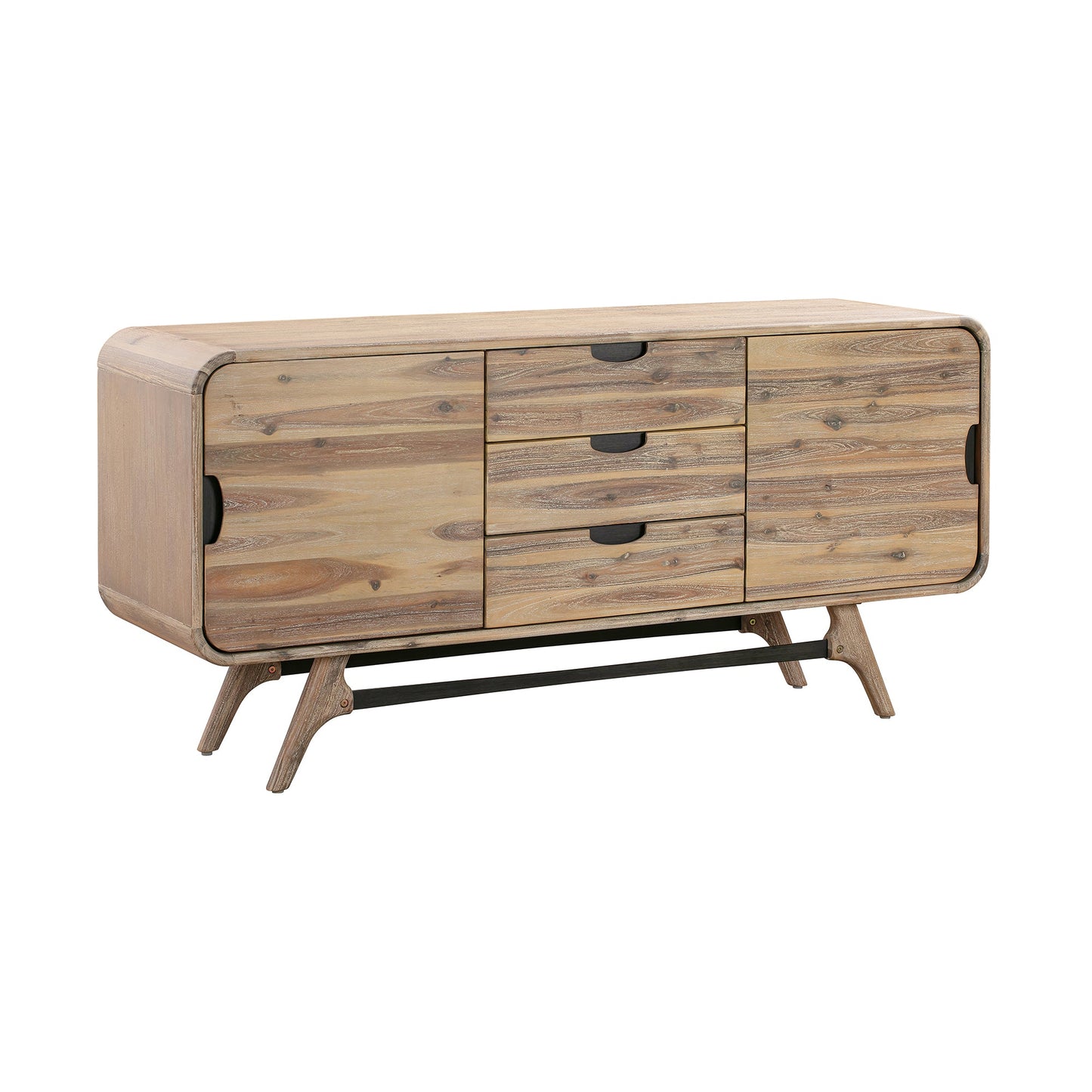 Kendra 3 Drawer Sideboard Buffet in Gray Acacia Wood