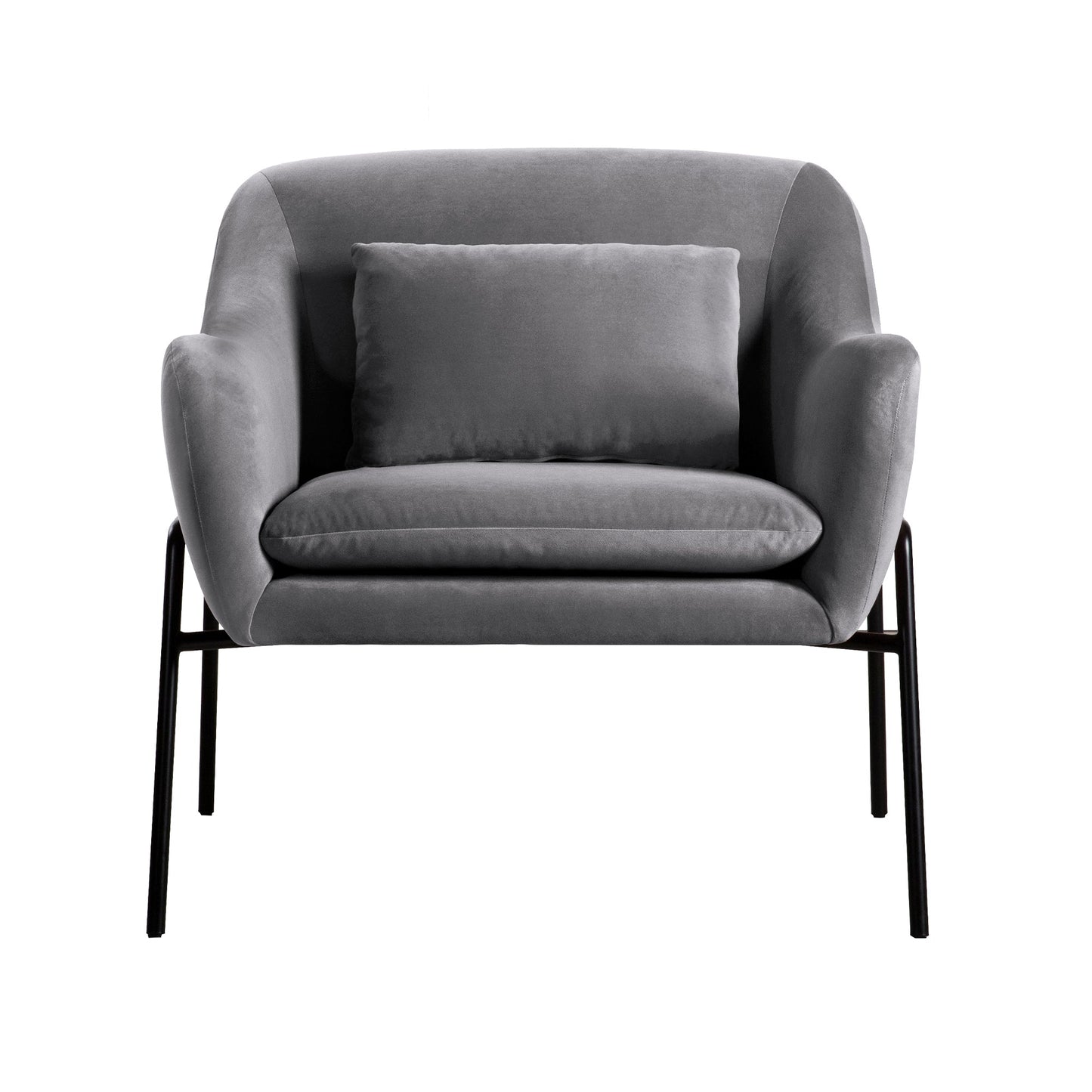 Karen Gray Velvet Modern Accent Chair