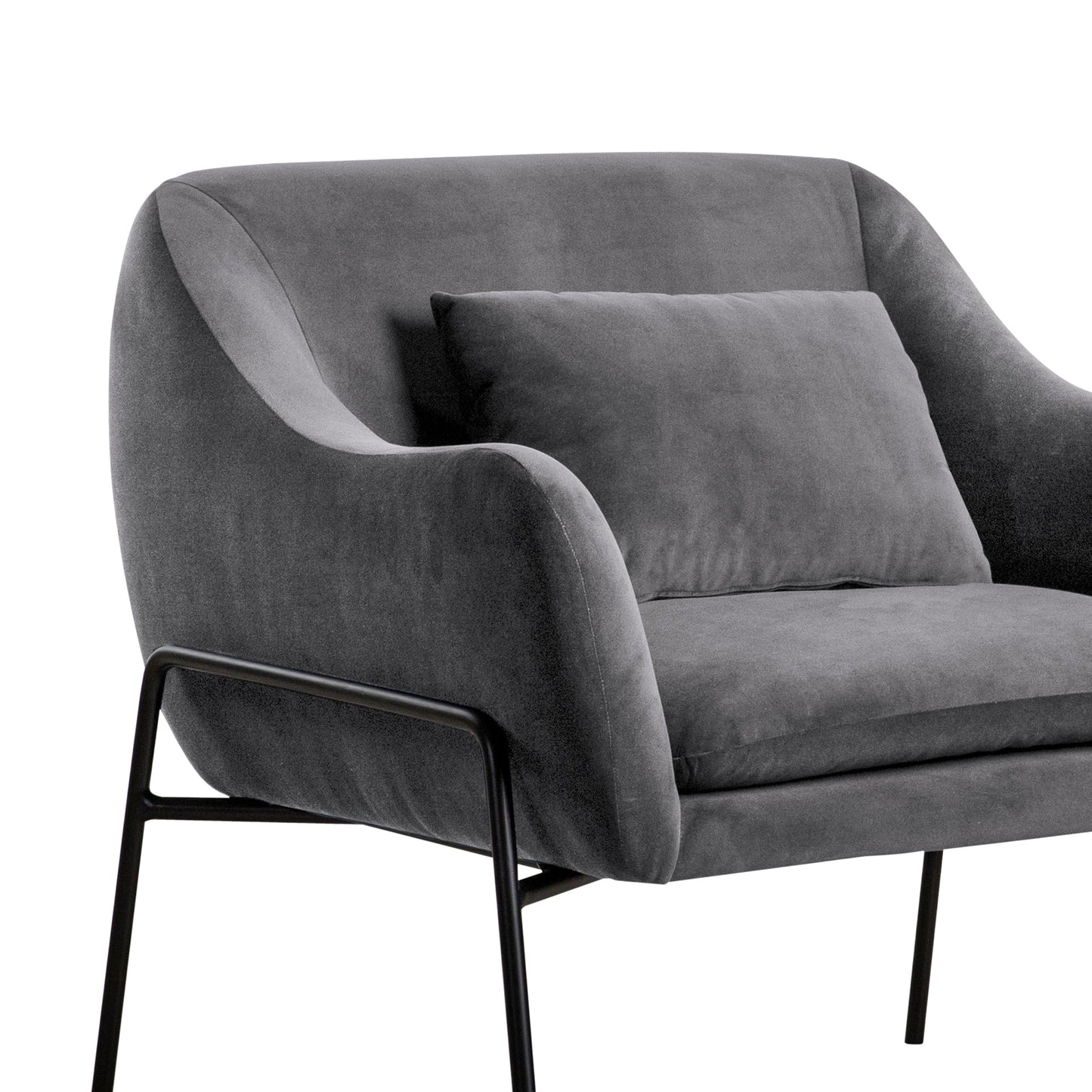 Karen Gray Velvet Modern Accent Chair