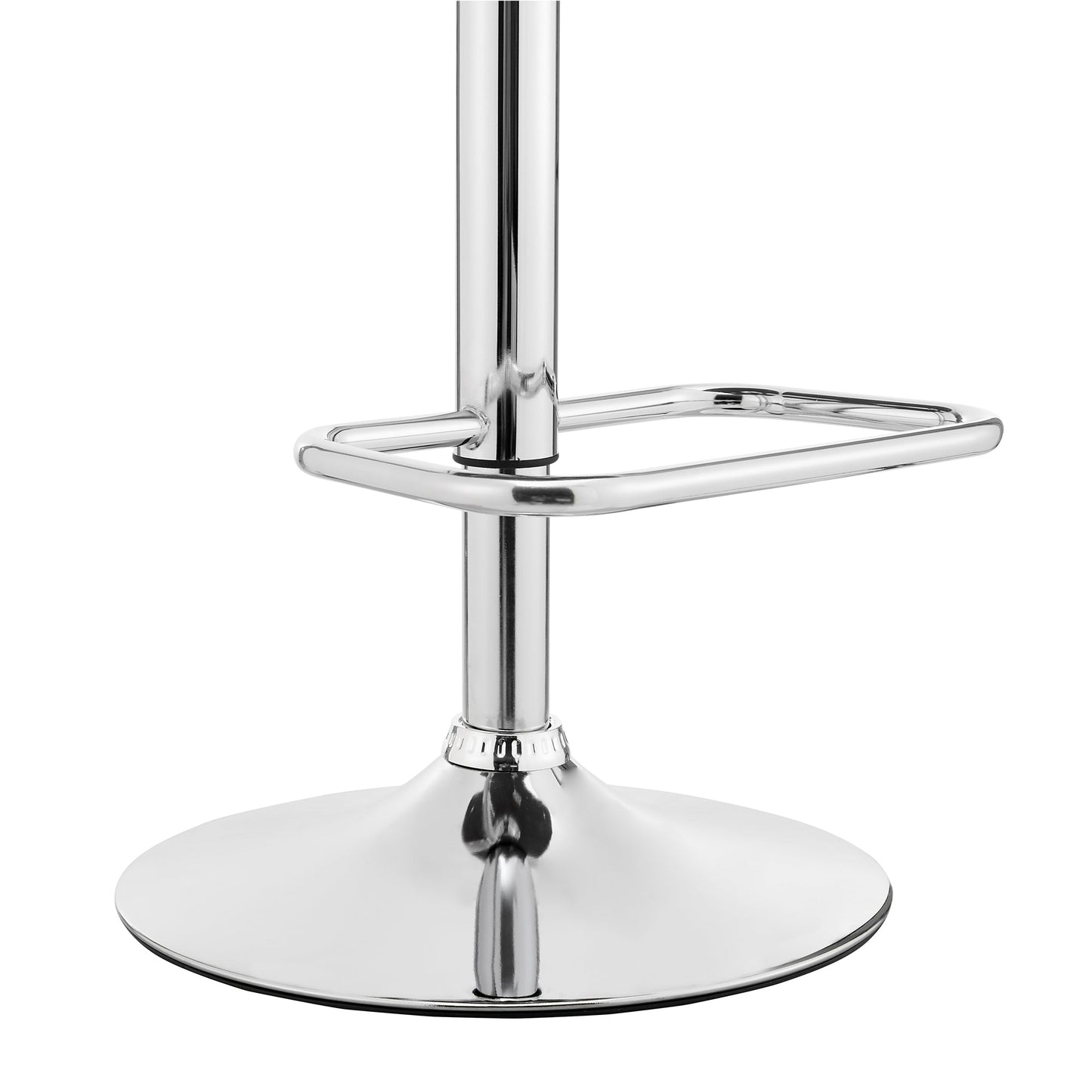 Leland Adjustable Black Faux Leather and Chrome Finish Bar Stool