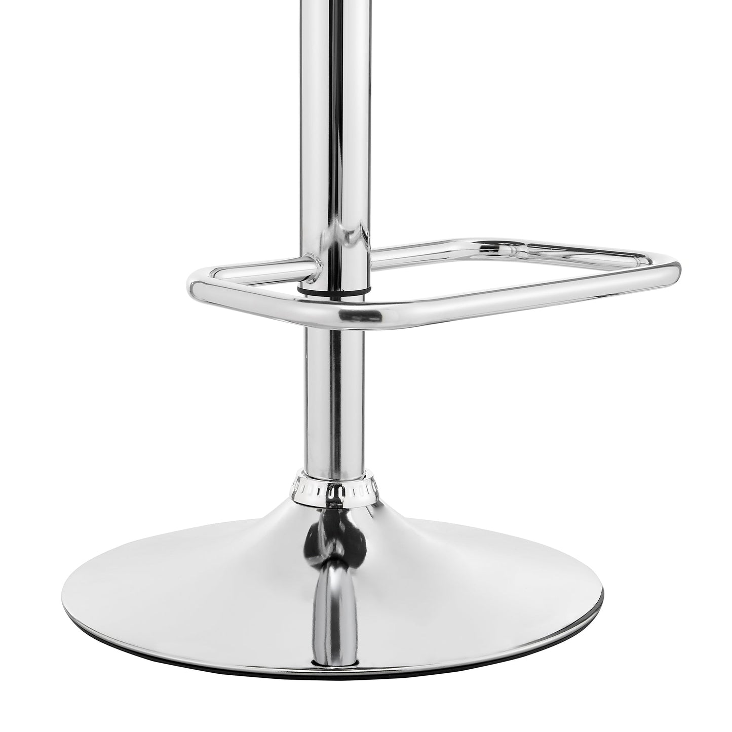 Leland Adjustable Cream Faux Leather and Chrome Finish Bar Stool