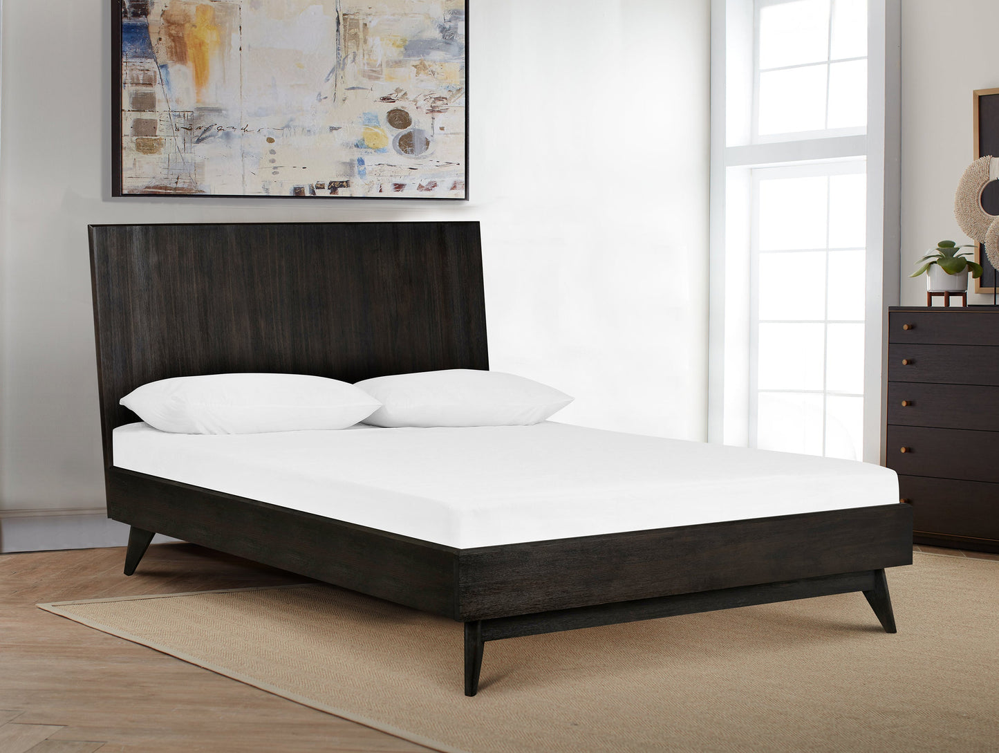 Baly Acacia Mid-Century Platform Queen Bed