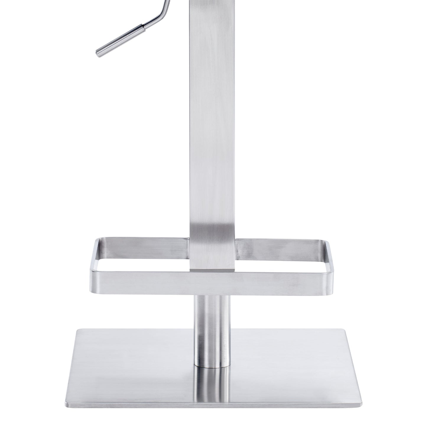 Legacy Adjustable Height Swivel Off-White Faux Leather and Brushed Stainless Steel Bar Stool