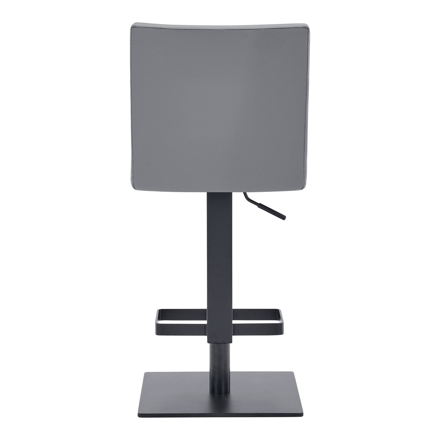 Legacy Adjustable Height Swivel Gray Faux Leather and Black Metal Bar Stool