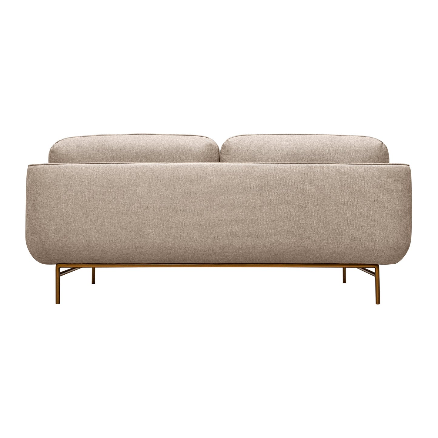 Lilou 77" Beige Fabric Sofa with Antique Brass Metal Legs