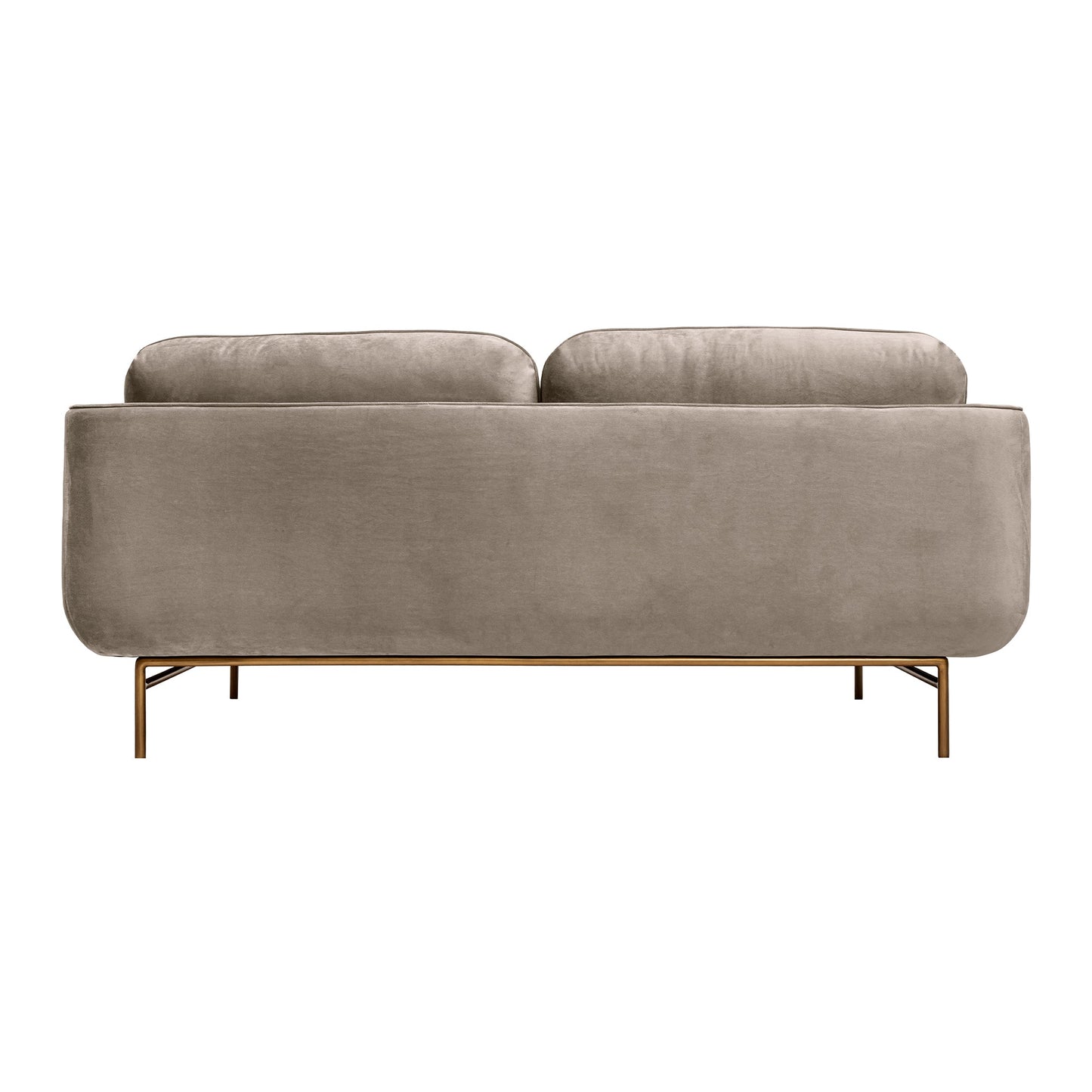 Lilou 77" Fossil Gray Velvet Sofa with Antique Brass Metal Legs