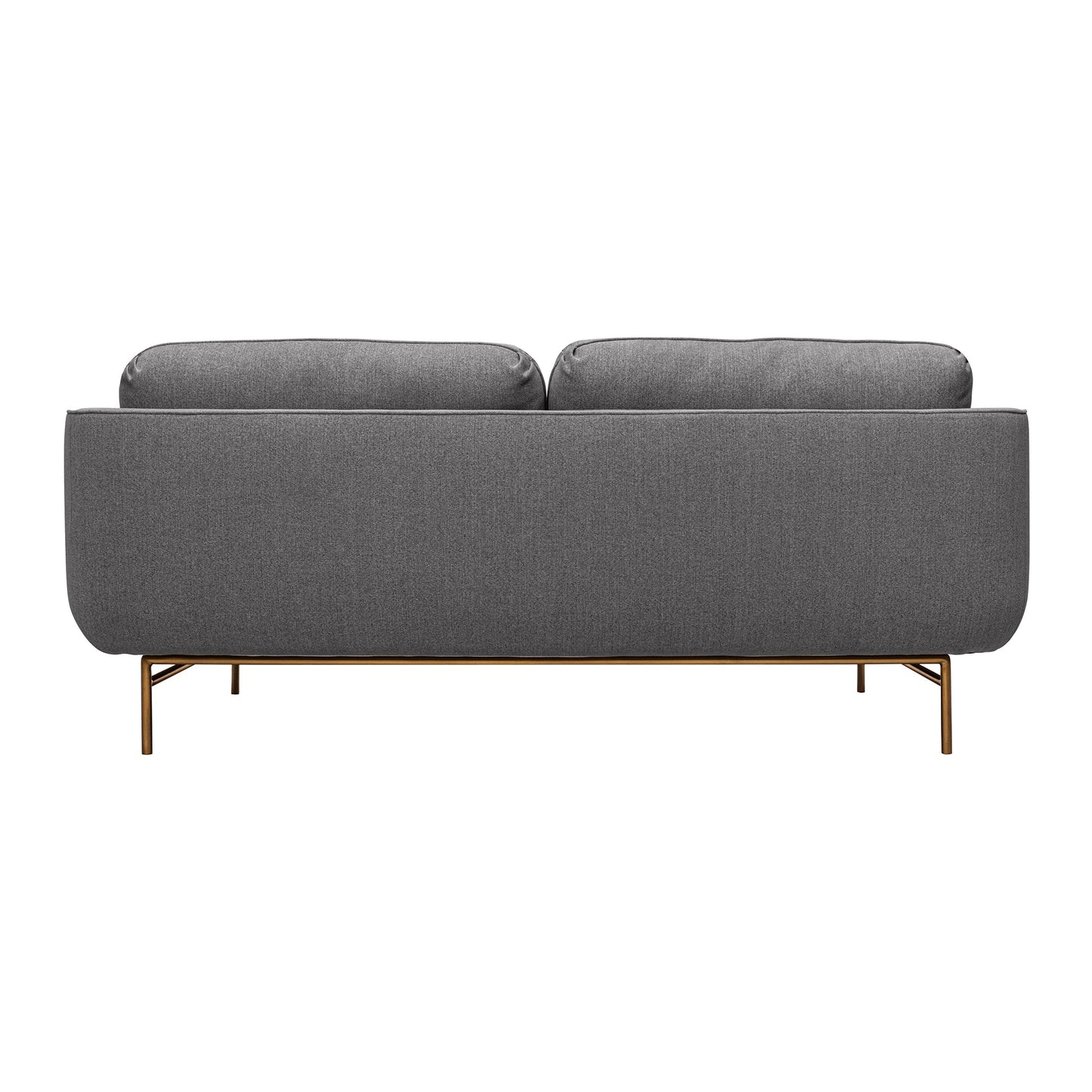 Lilou 77" Gray Fabric Sofa with Antique Brass Metal Legs