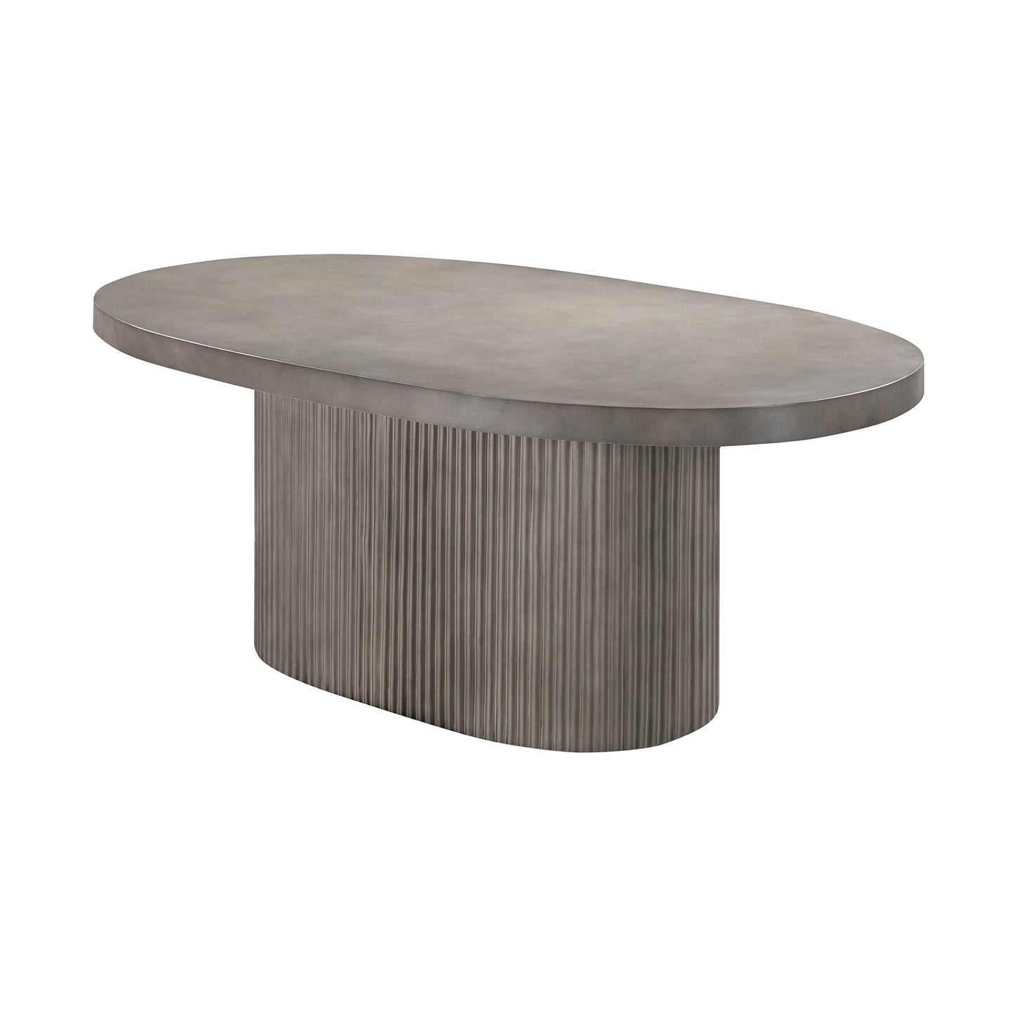 Wave Oval Dining Table in Gray Concrete