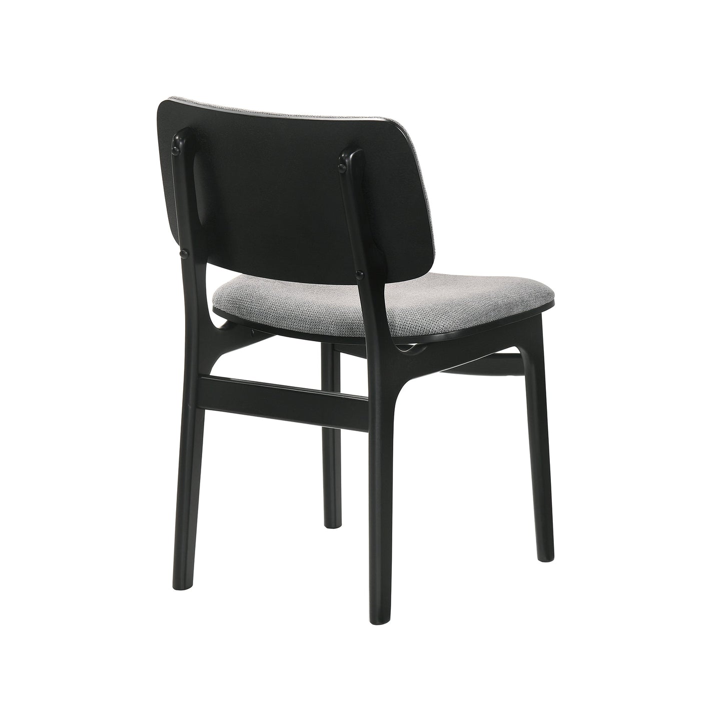 Lima Gray Upholstered Wood Dining Chairs in Black Finish - Set of 2