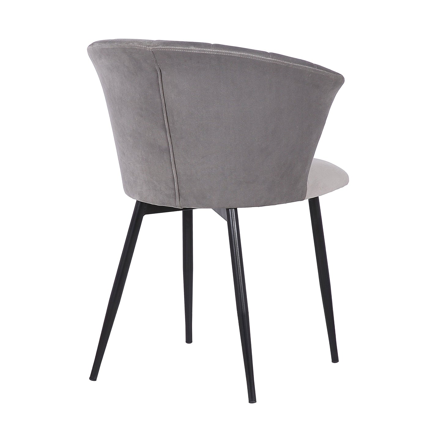 Lulu Contemporary Dining Chair in Black Powder Coated Finish and Gray Velvet