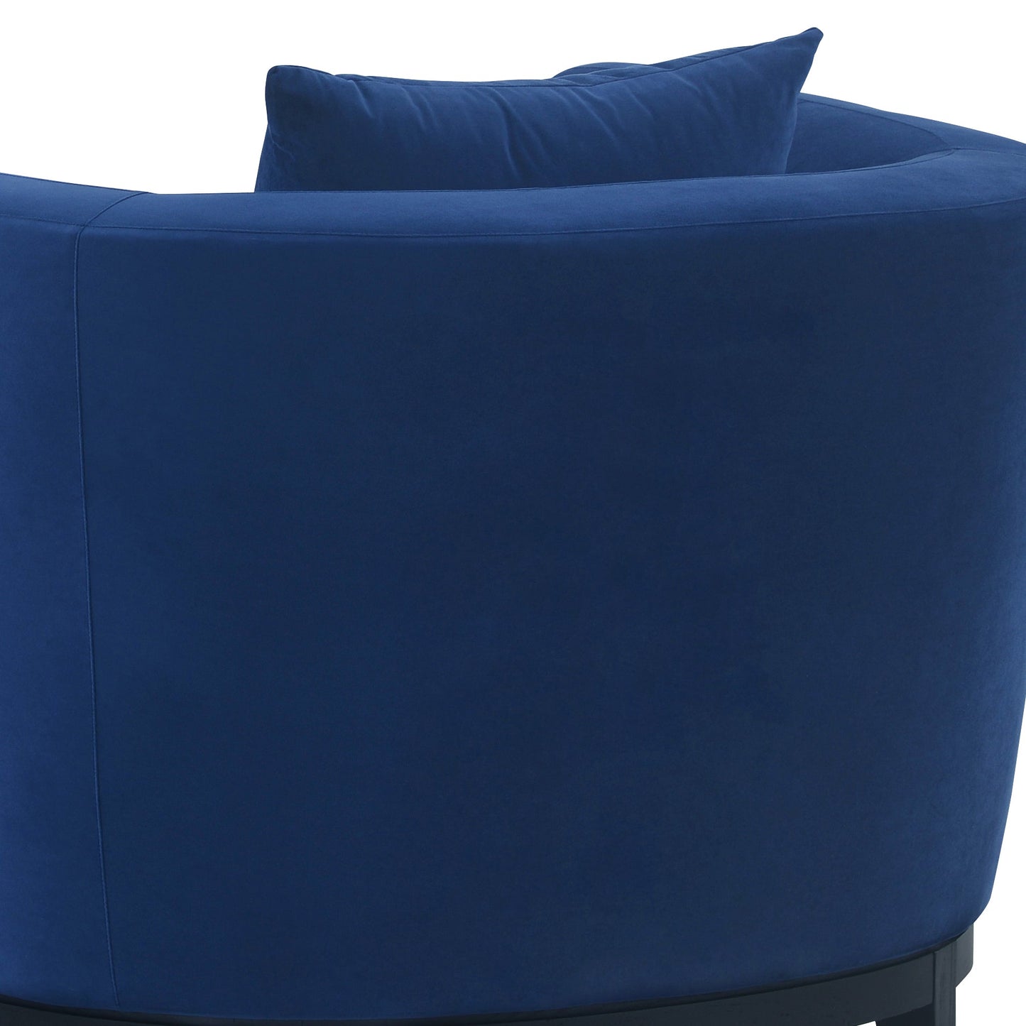 Melange Blue Velvet Upholstered Accent Chair with Black Wood Base