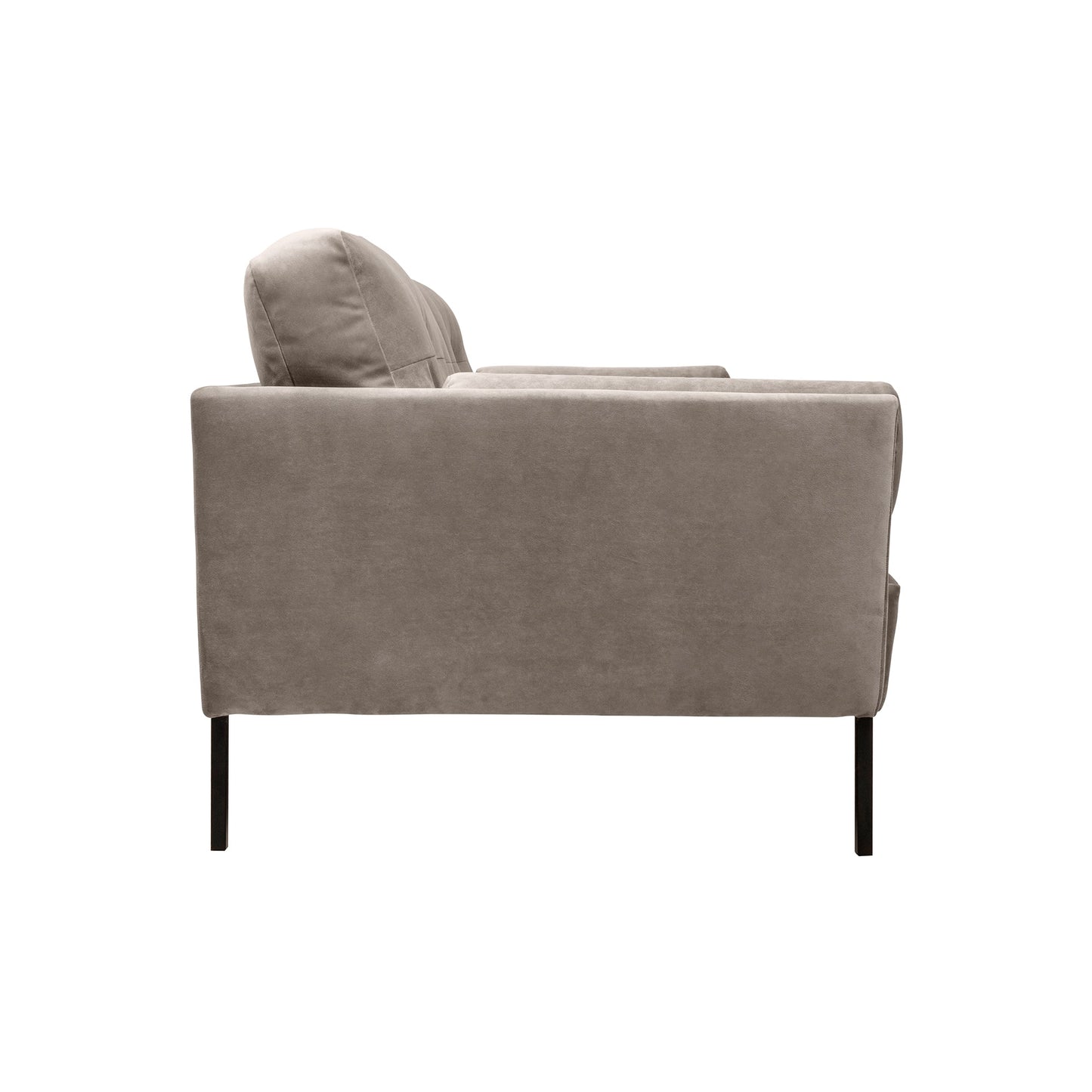 Michalina 84" Fossil Gray Velvet Sofa with Black Metal Legs