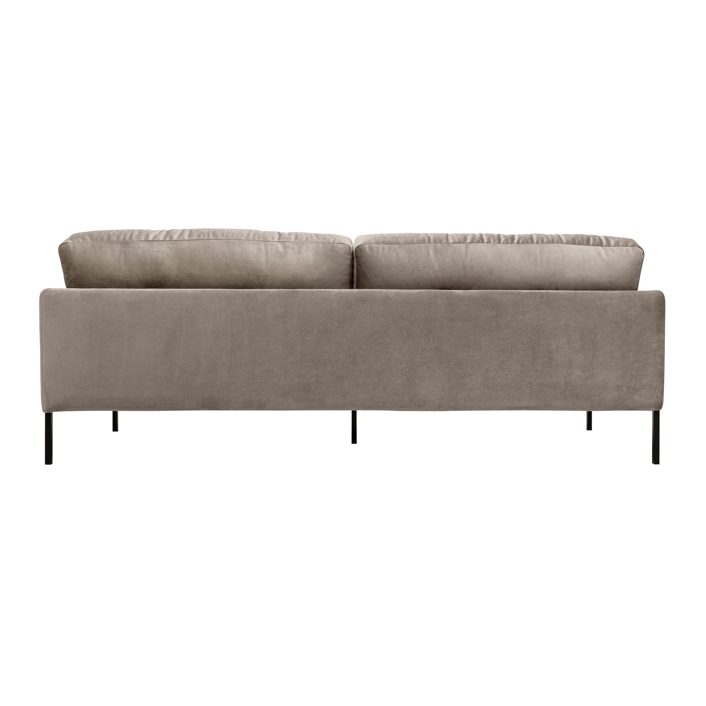 Michalina 84" Fossil Gray Velvet Sofa with Black Metal Legs